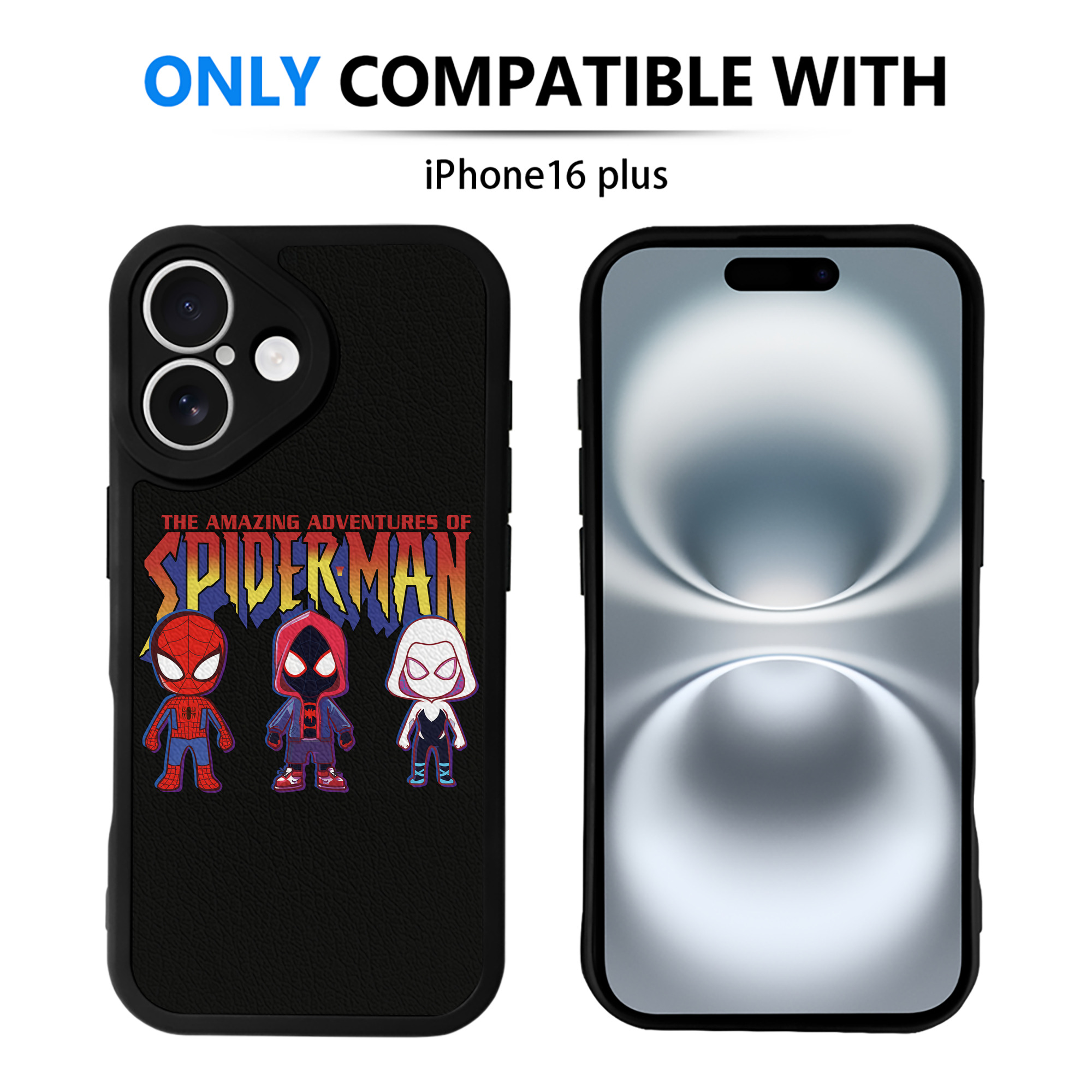 Spider Man スパイダーマン 【iPhone 16シリーズ対応】シリコンスマホケース（レザー調） 材質：シリコン